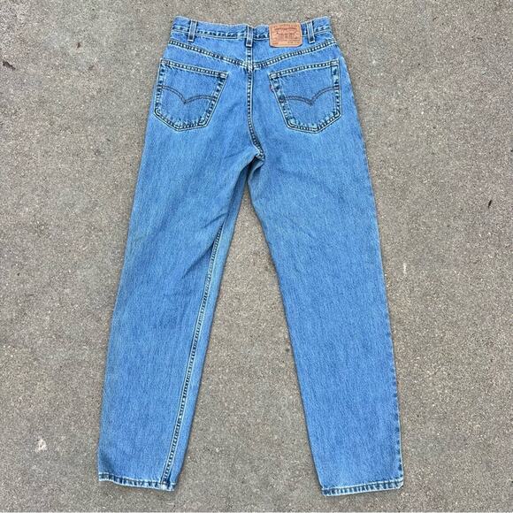 Y2K Levi's 550 Relaxed Fit Stone Wash Blue Jeans 34x34 Red Tab - Picture 3 of 10